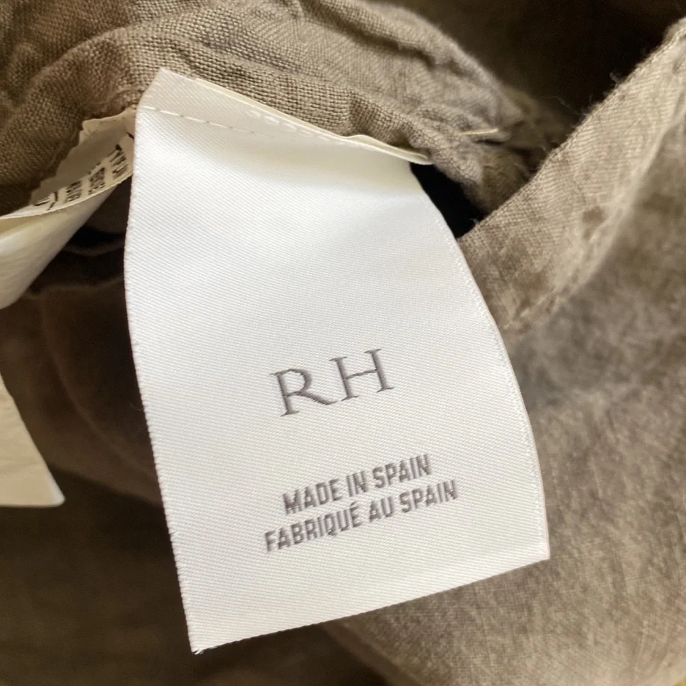 2 Restoration Hardware (NWOT+EUC) 14 x 22 Linen Quilted Lumbar Pillowcase